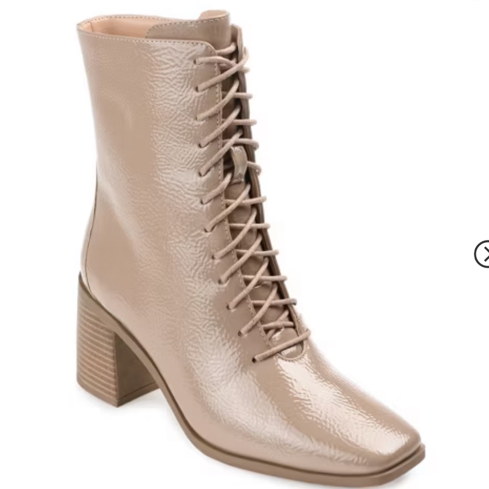 Journee Collection Women's Covva Inside Zip Stacked Heel Taupe Boots
